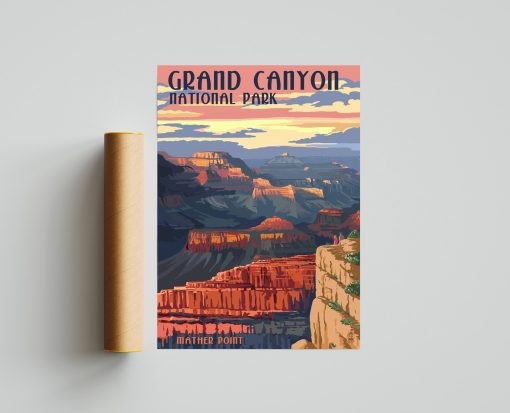 Grand Canyon National Park Vintage Style Travel Poster