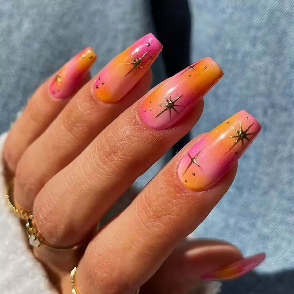 Ombre Nails Like a Magical Sunset