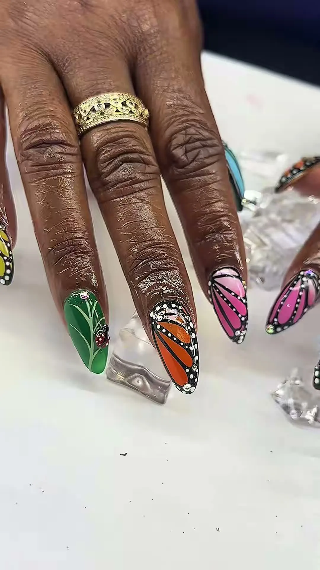 Monarch Mania butterfly nail design