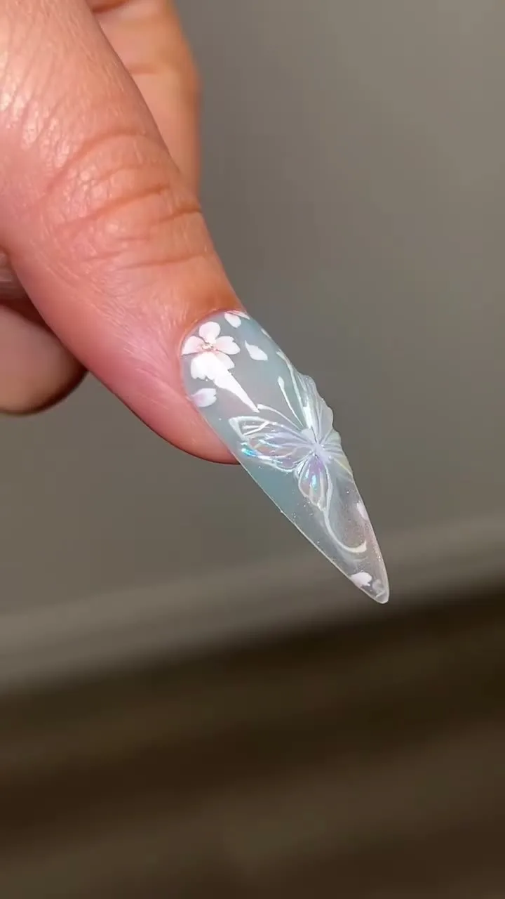 Whisper Wing butterfly nail design