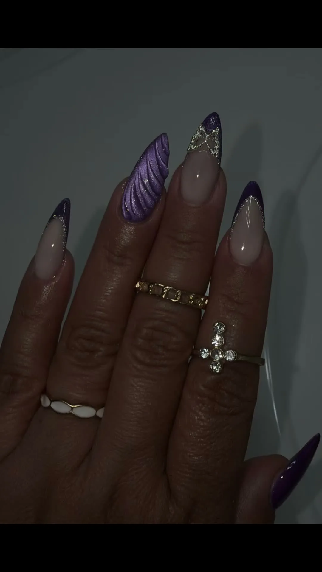 Plum Butterfly butterfly nail design