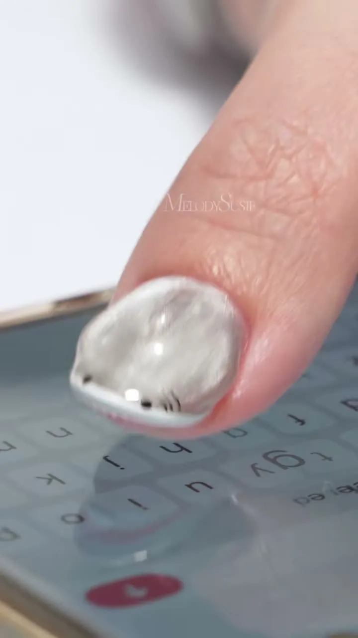 Smoke Marble butterfly nail design