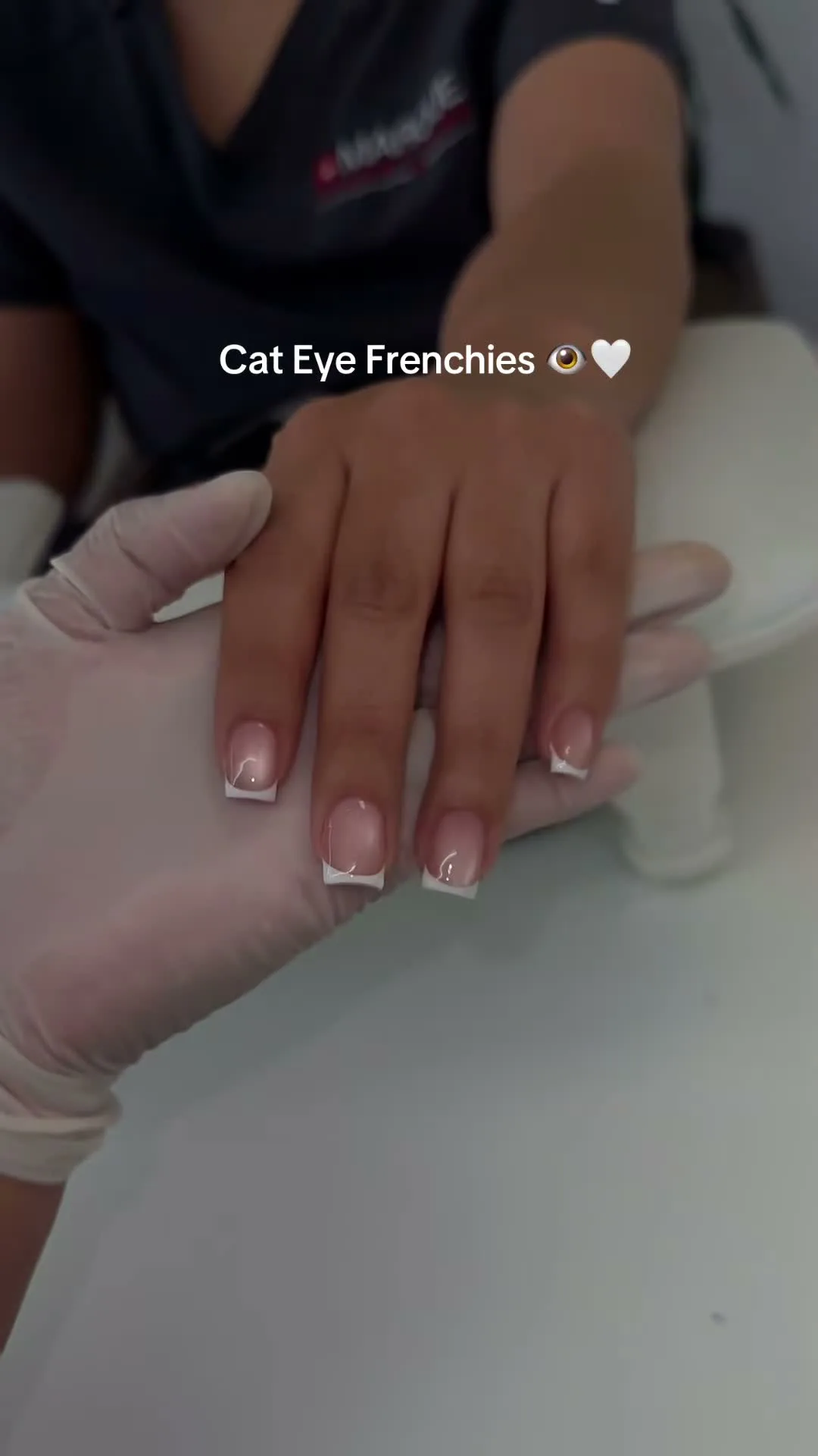 Cat-Eye French cat-eye nail design