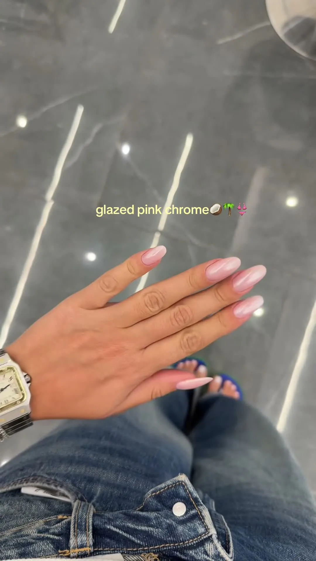 Glazed Pink Chrome chrome nail design