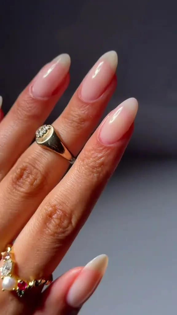 Milky Glass (K-Beauty) jelly nail design