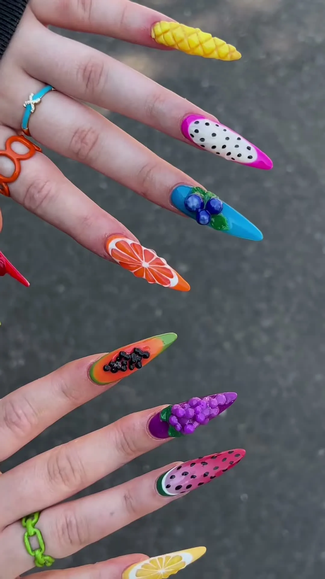 Fruit Salad Nails jelly nail design