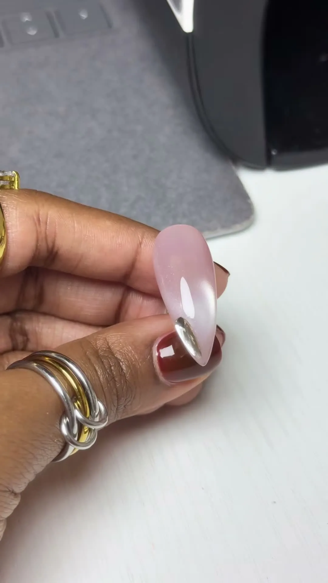 Nude Glazed Glass jelly nail design