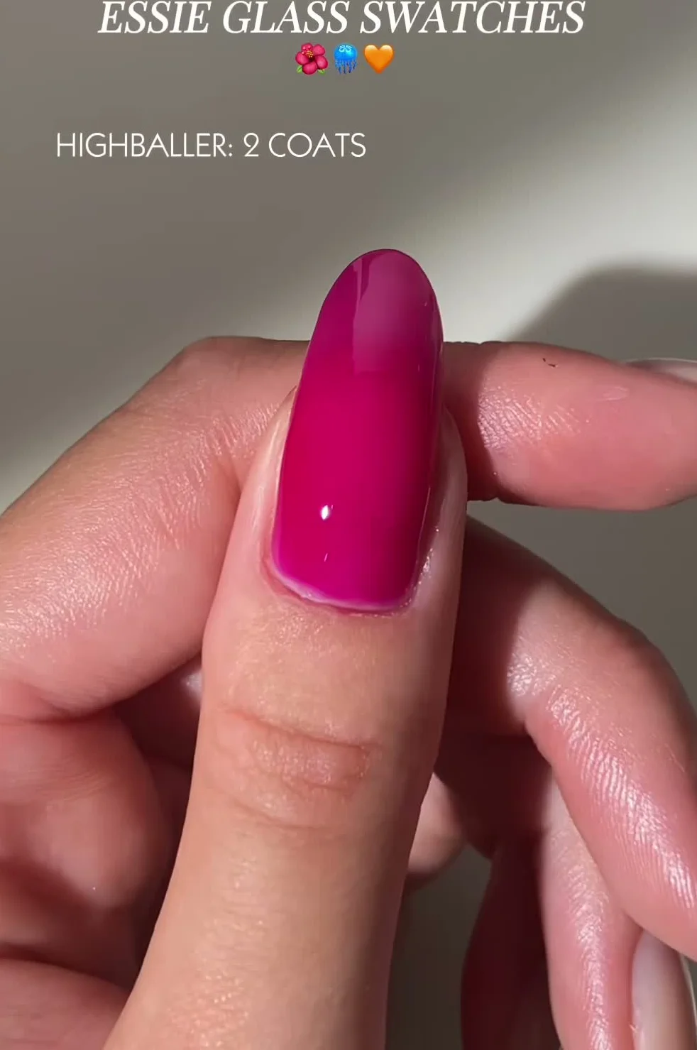 Magenta Glass jelly nail design
