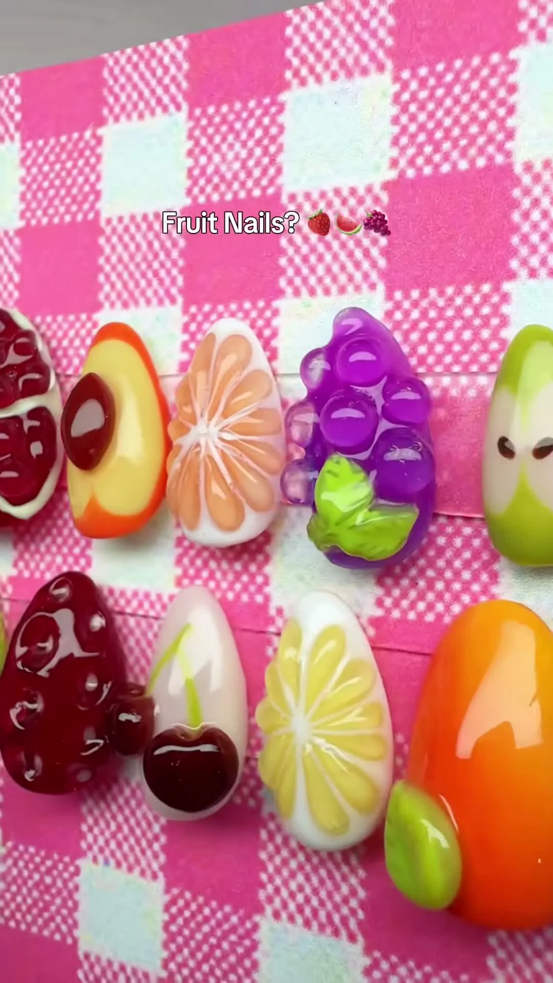 3D Fruit Market jelly nail design