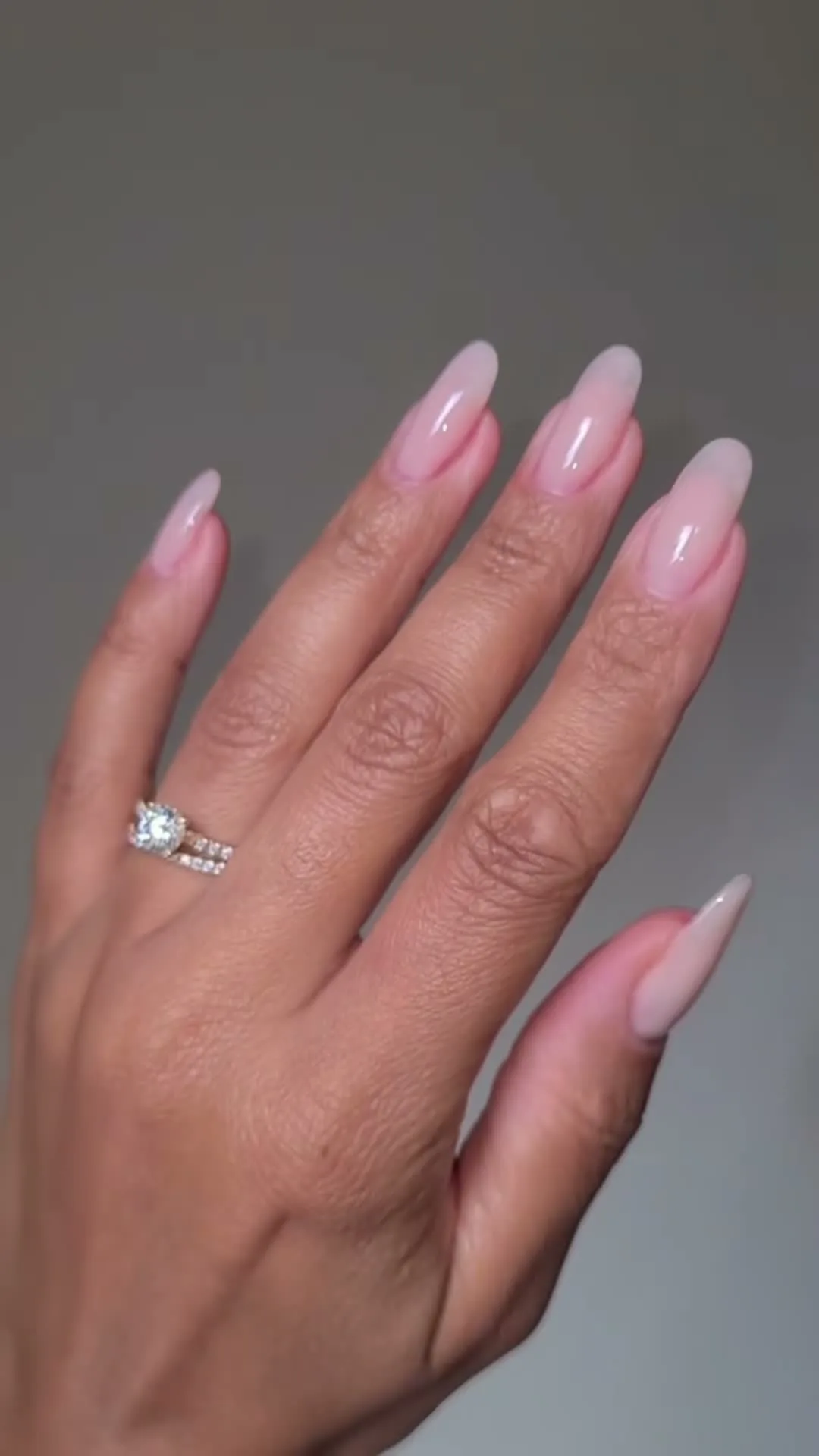 Pink Glass jelly nail design