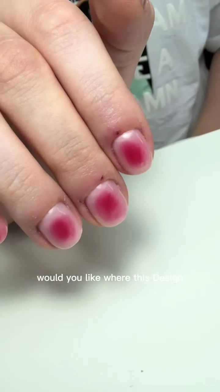 Blush Aura jelly nail design