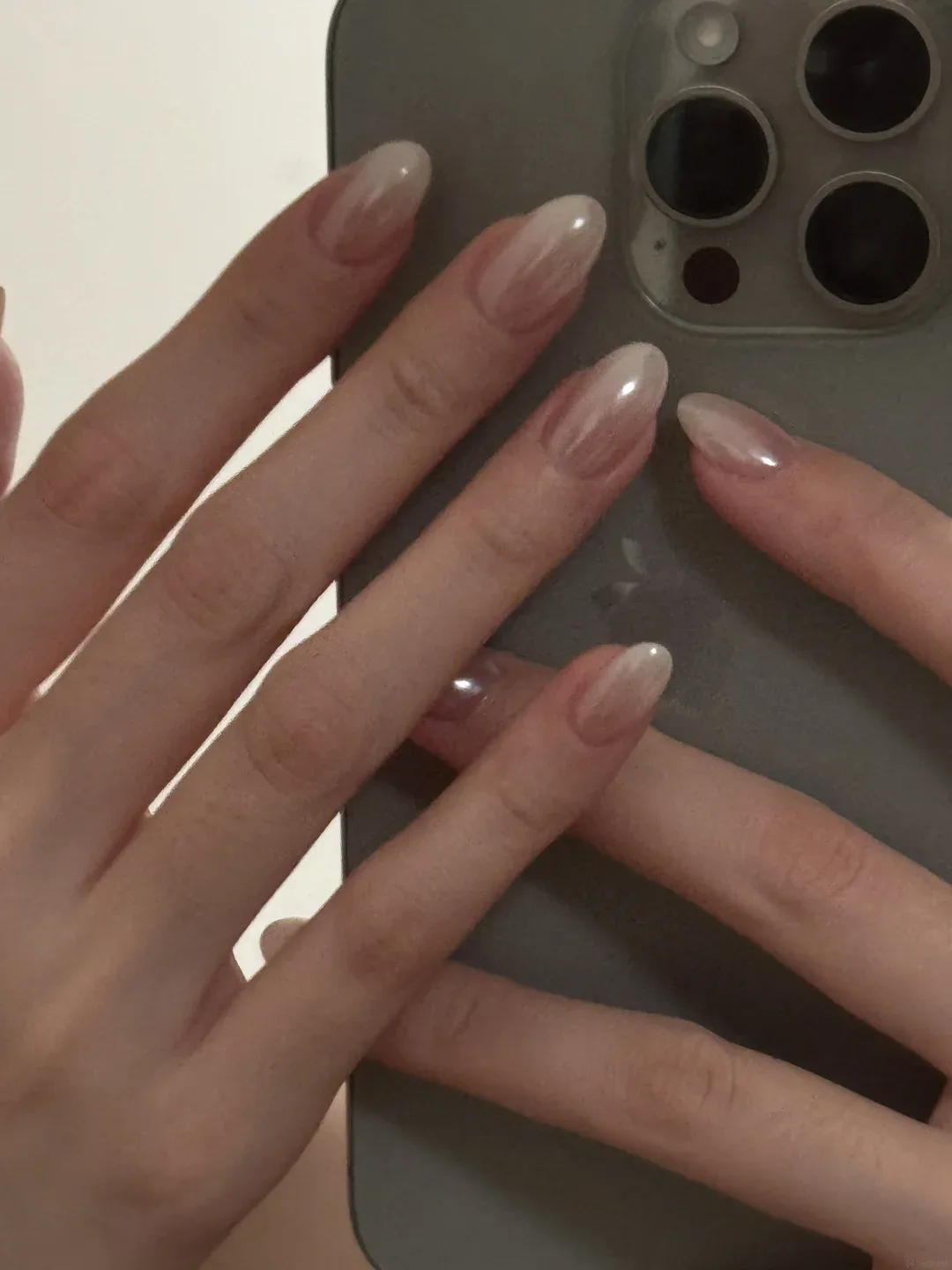 Milk Glass milky nail design