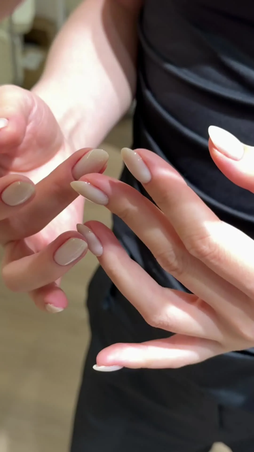 Silk Nude milky nail design