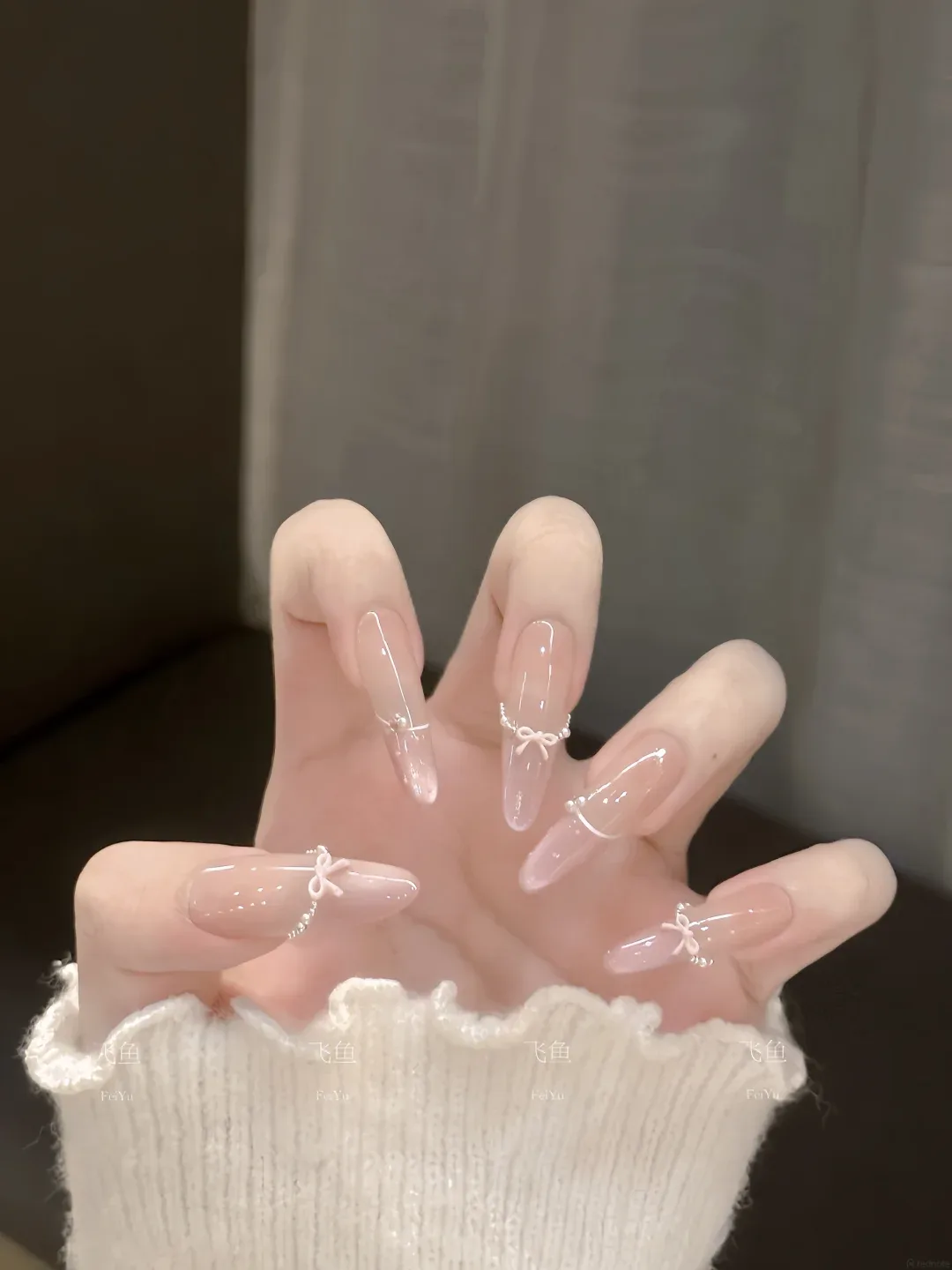 Sugar Dust milky nail design