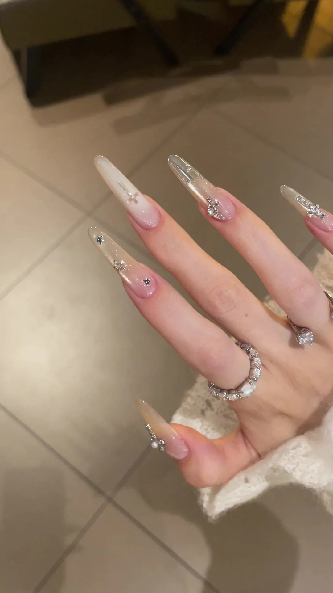 Whipped Cream milky nail design