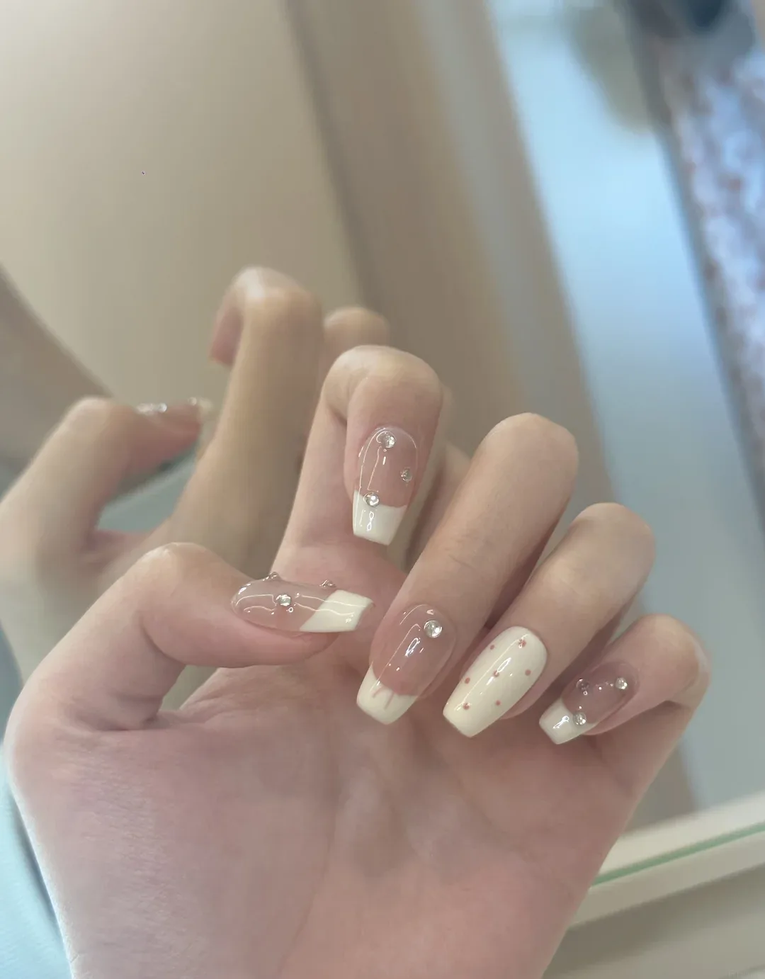 Opal Milk milky nail design