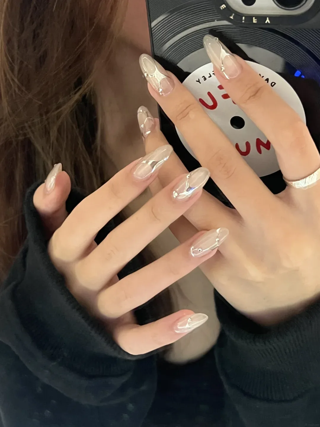 Dewy Glaze milky nail design