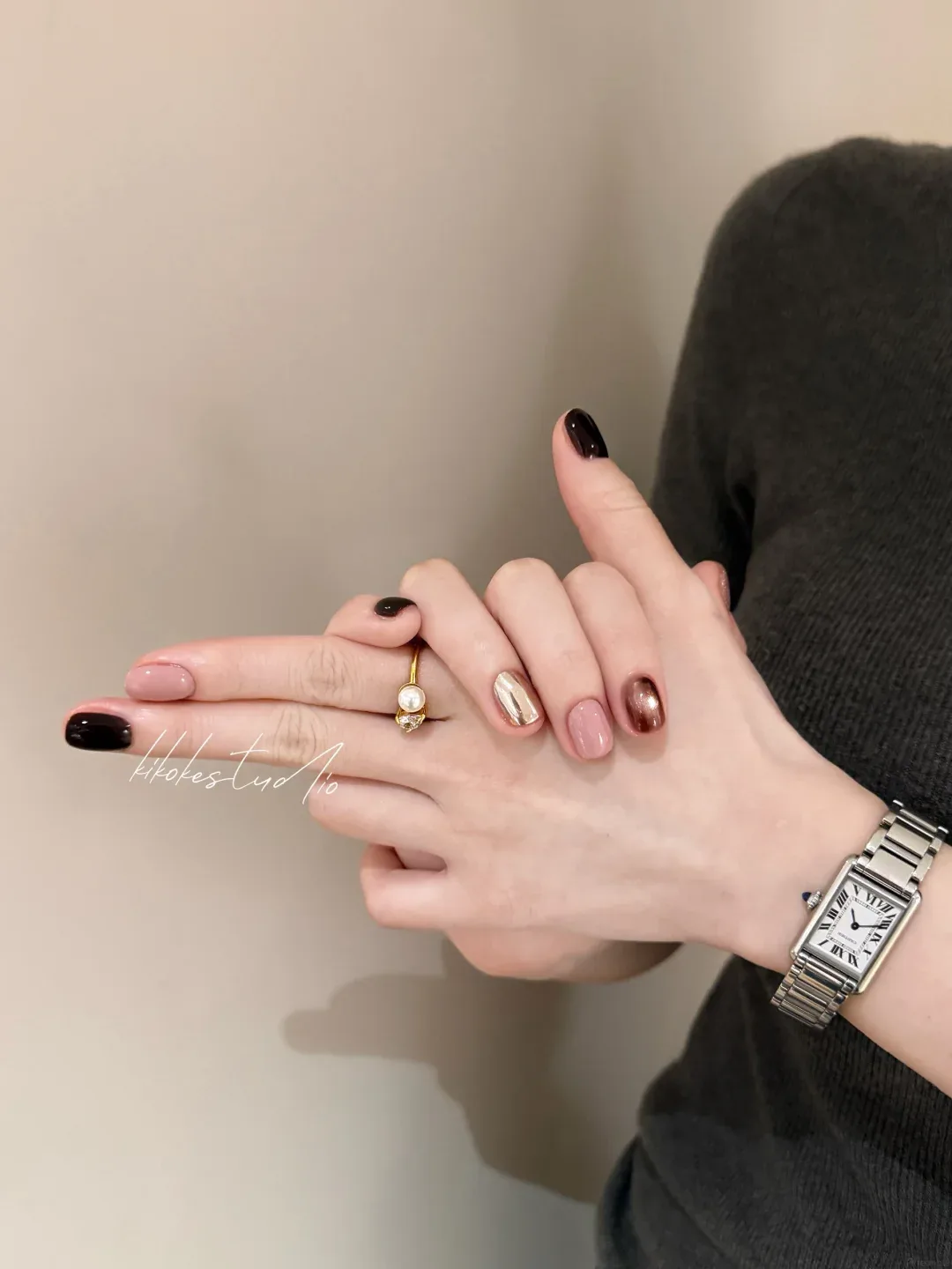 Mauve Milk milky nail design