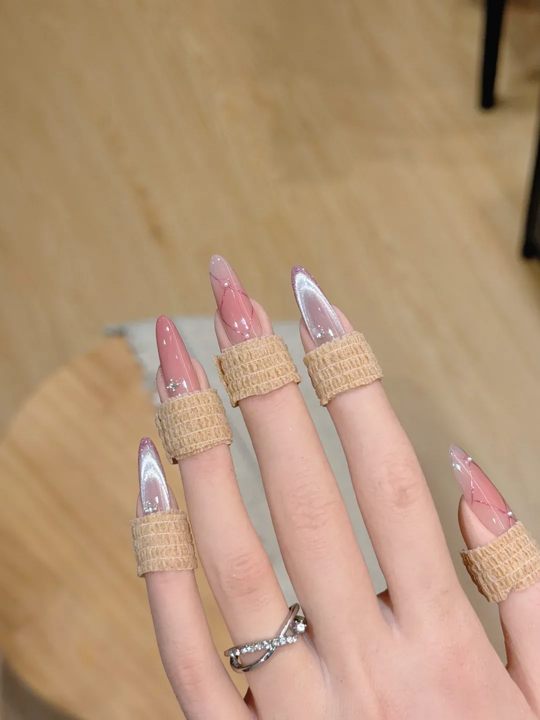 Ballerina Milk milky nail design