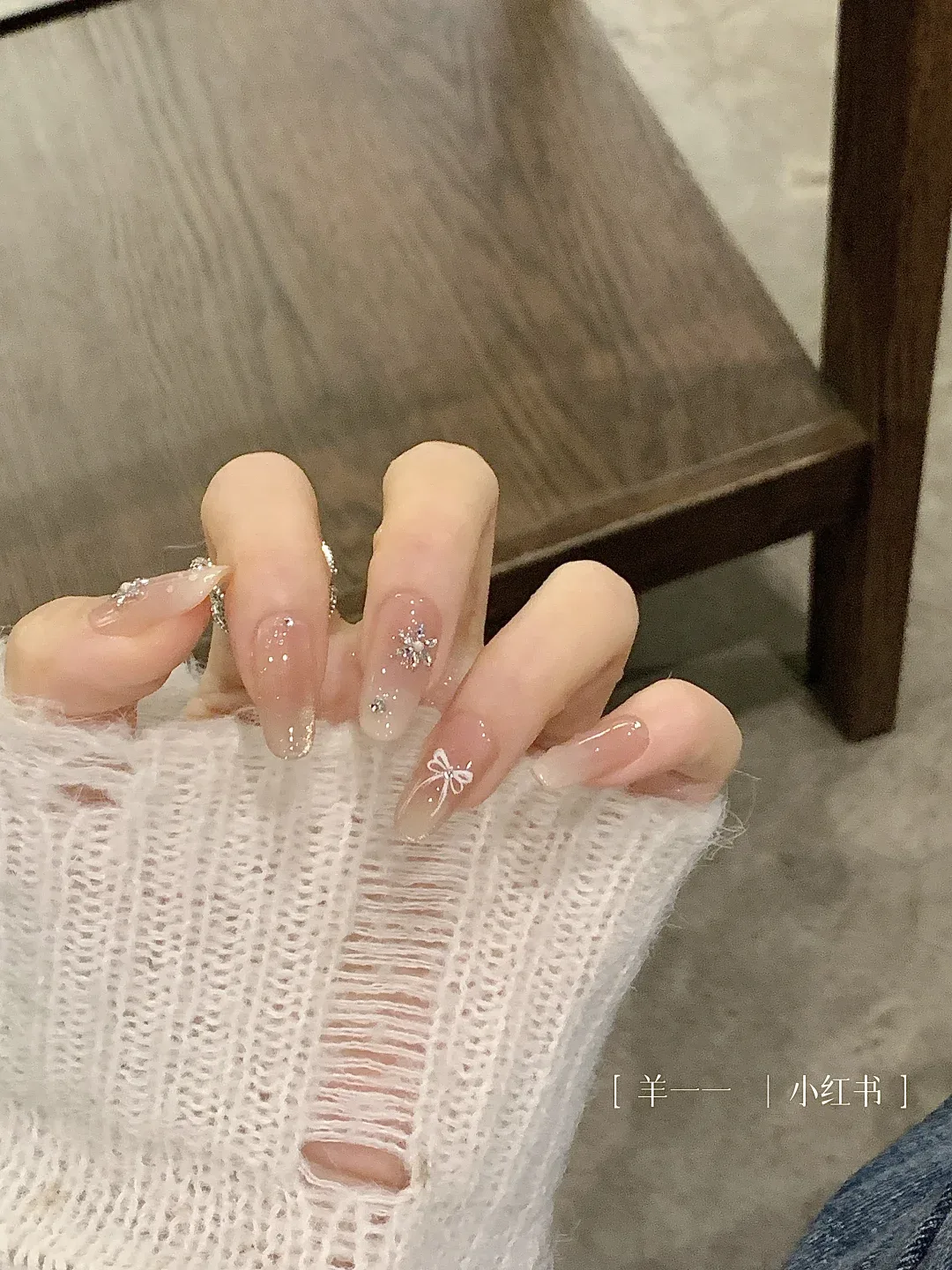 Milk & Honey milky nail design