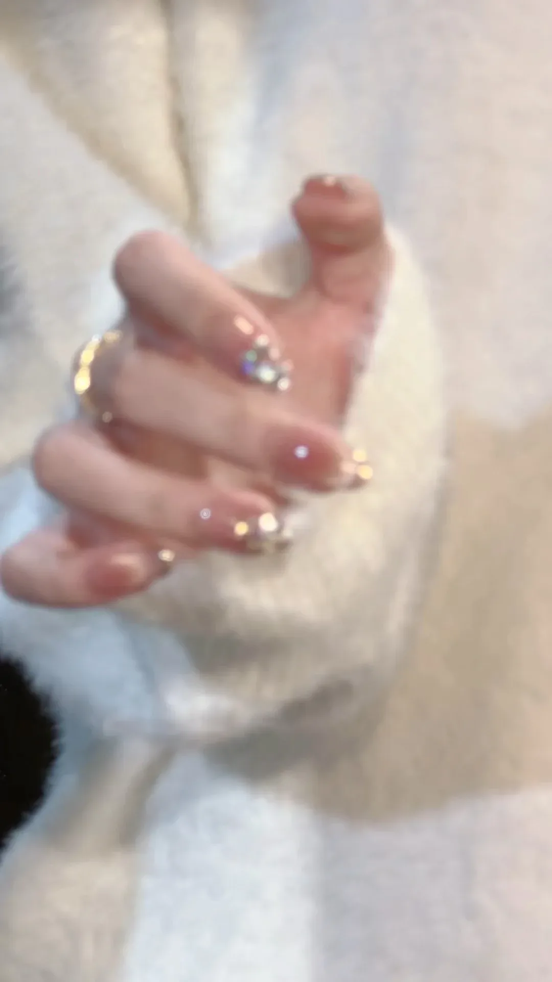 Crystal Milk milky nail design
