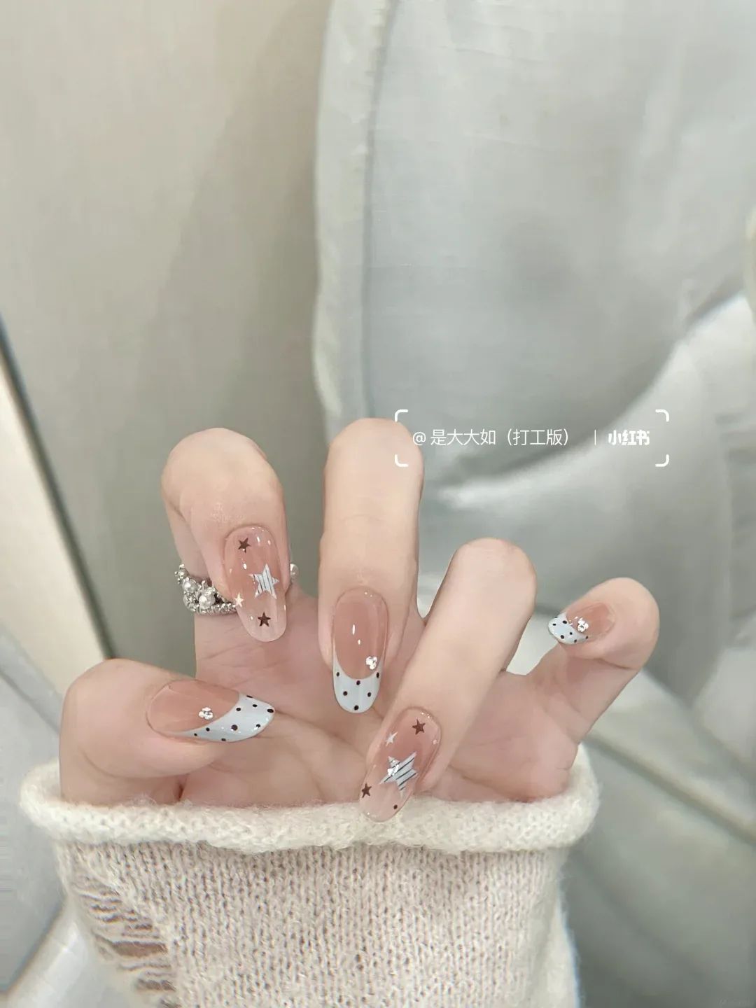 Milk Bath milky nail design