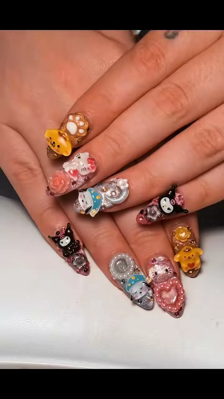 Sanrio Charm Overload Sanrio nail design