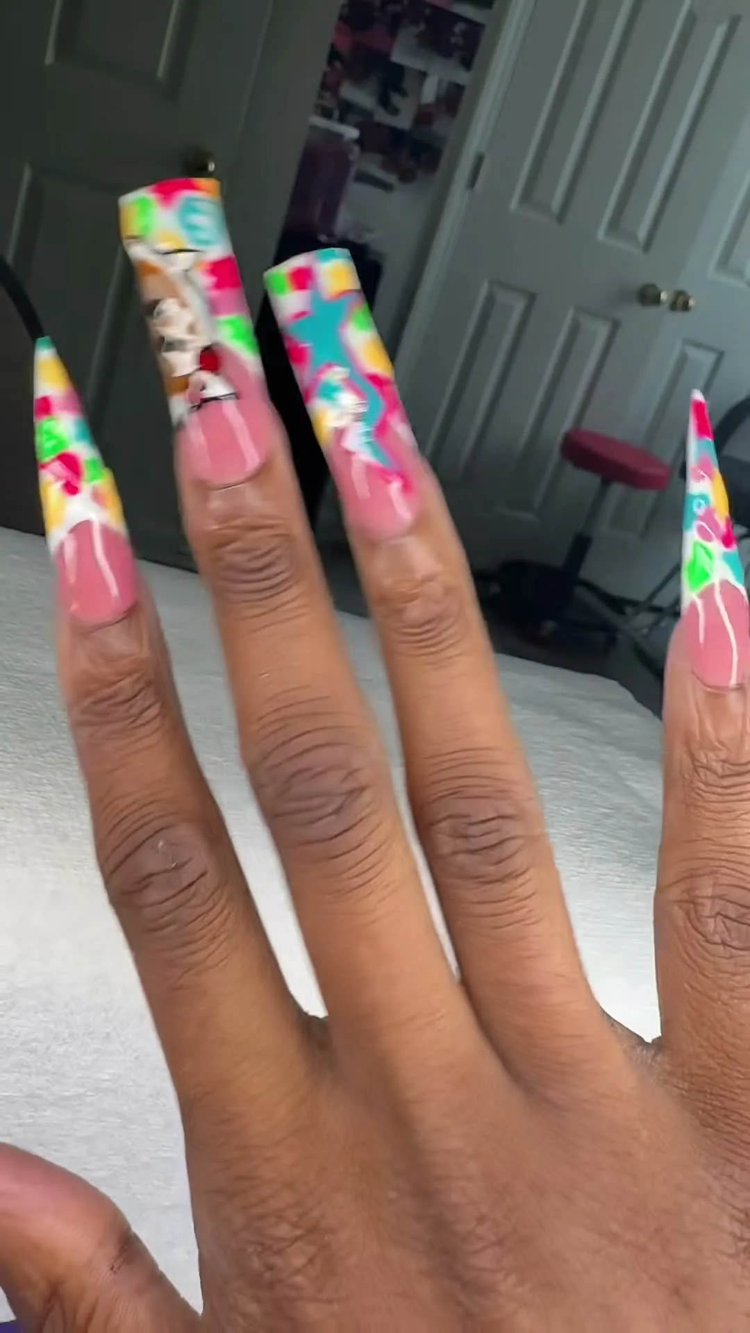 Bows and Besties Sanrio nail design