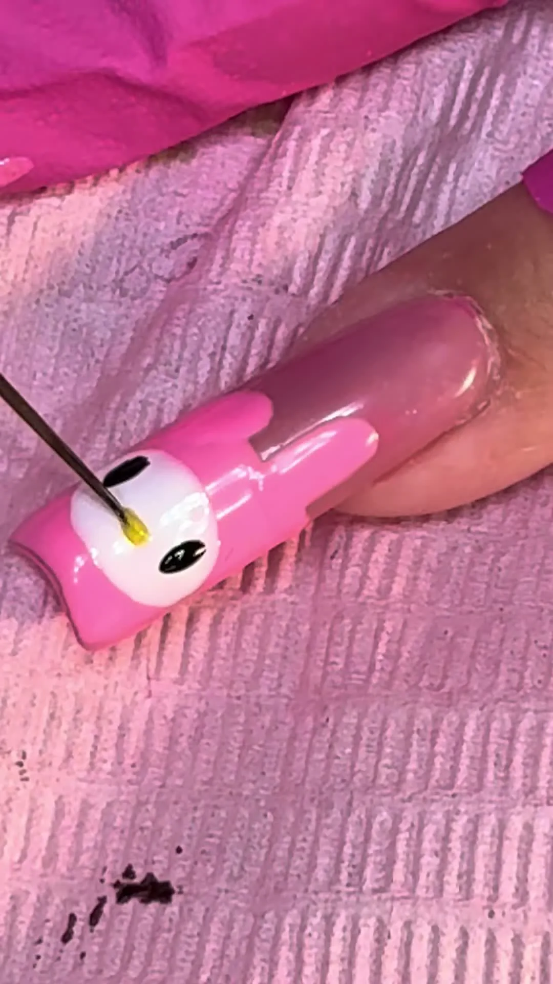 My Melody Hand-Paint Sanrio nail design