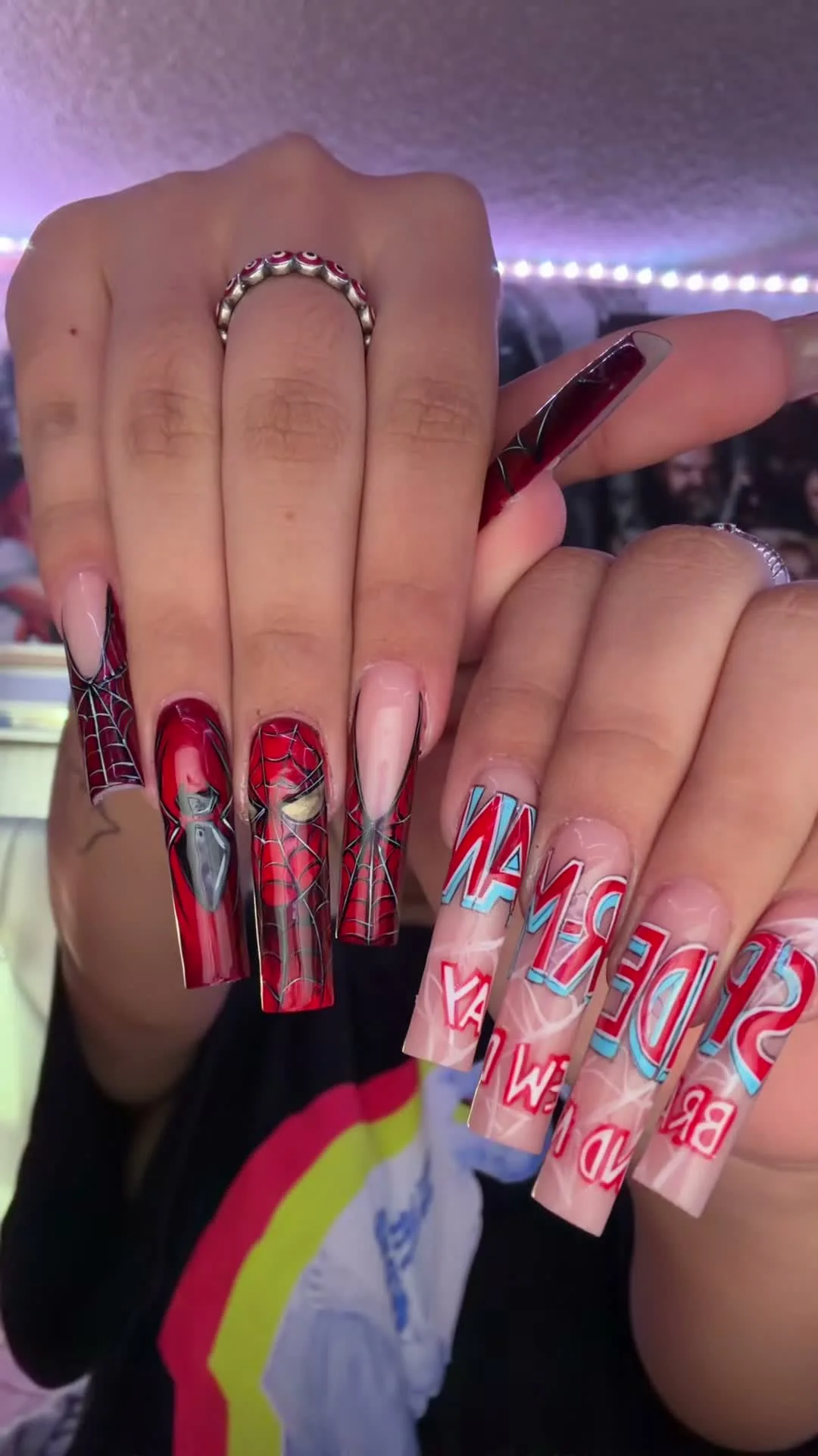 Comic Book Spider-Man spider-man nail design